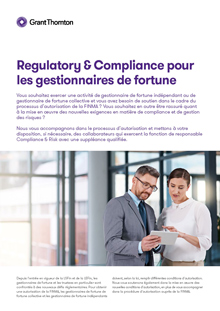 Regulatory & Compliance pour les gestionnaires de fortune