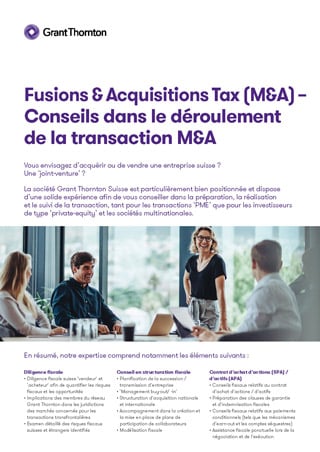 M&A Tax - Brochure